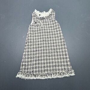 Biscotti Dress Women's 4 Black White Tweed Mini Geometric Pattern Classic Party